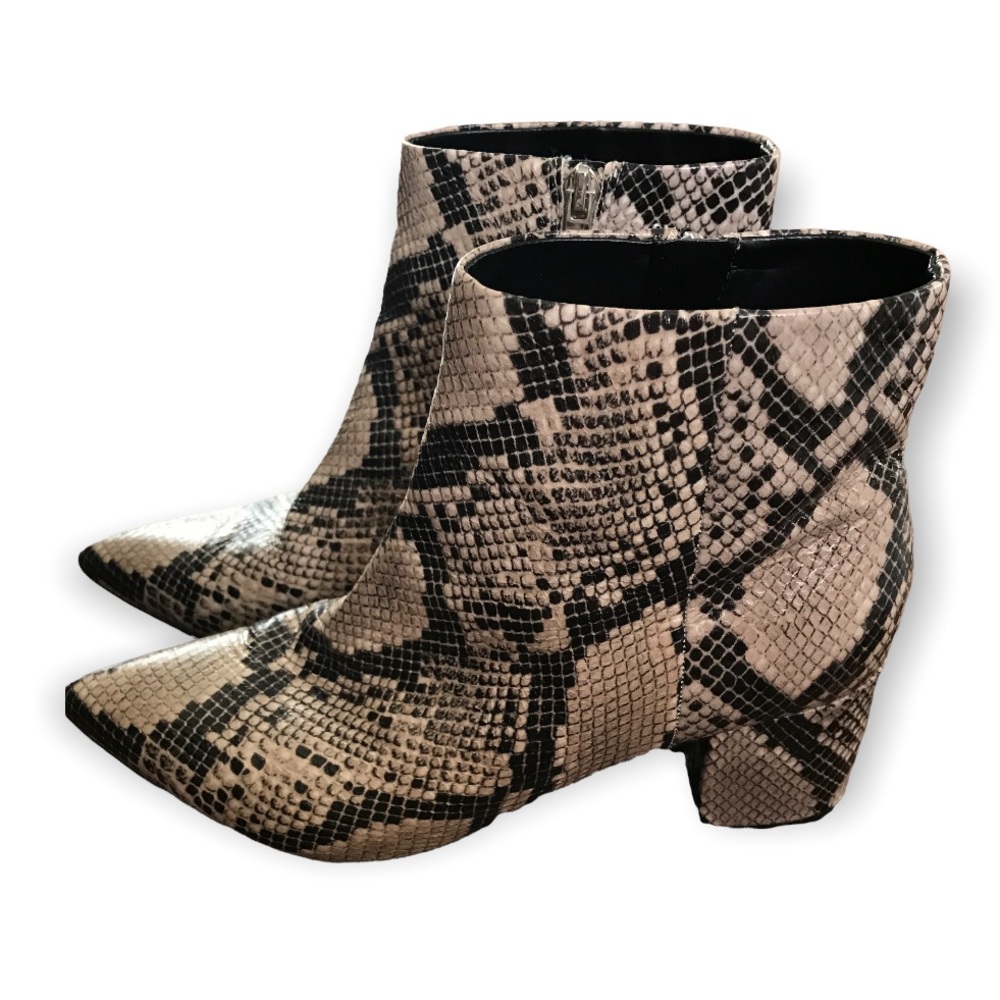 Marc Fisher Snake Print Ankle Boots